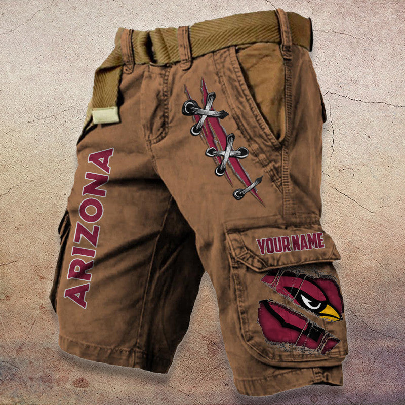 Arizona Cardinals Pocket Print Cargo Shorts (Belt Not Included) S9MCS130
