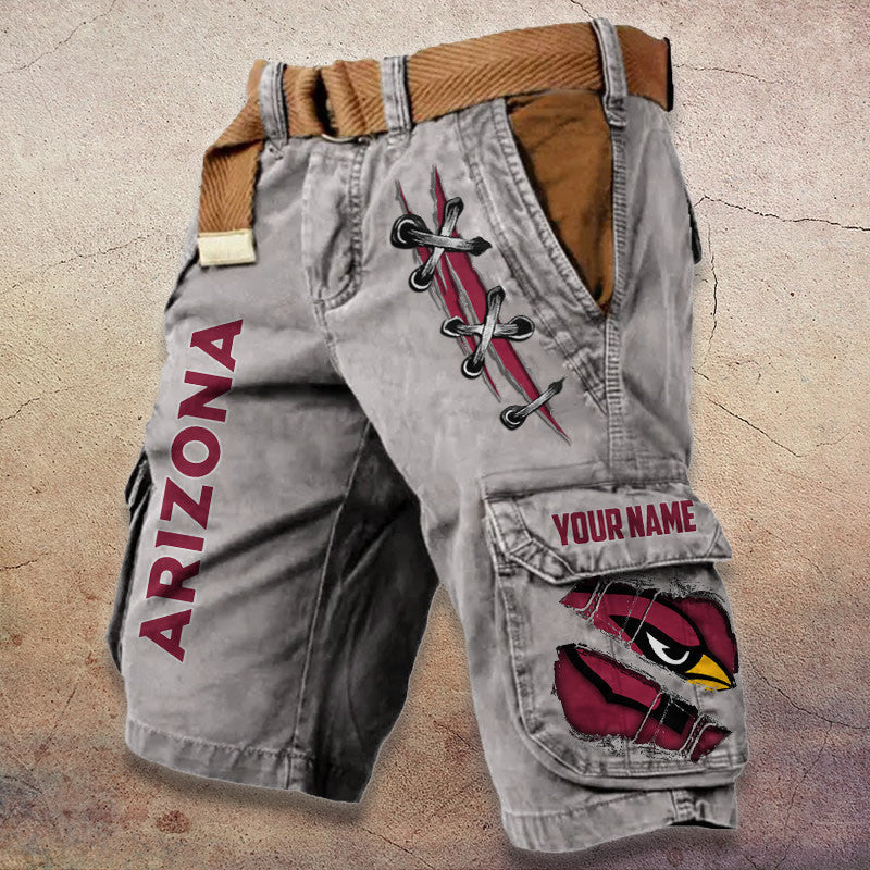 Arizona Cardinals Pocket Print Cargo Shorts (Belt Not Included) S9MCS130