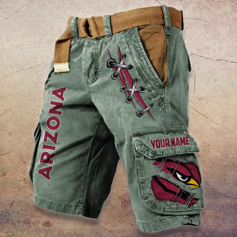 Arizona Cardinals Pocket Print Cargo Shorts (Belt Not Included) S9MCS130