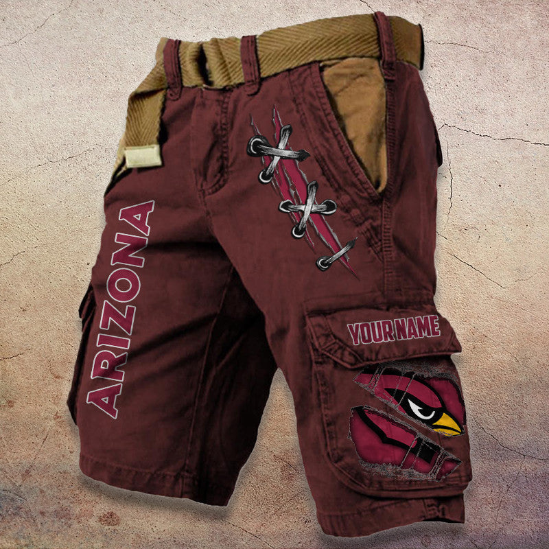 Arizona Cardinals Pocket Print Cargo Shorts (Belt Not Included) S9MCS130