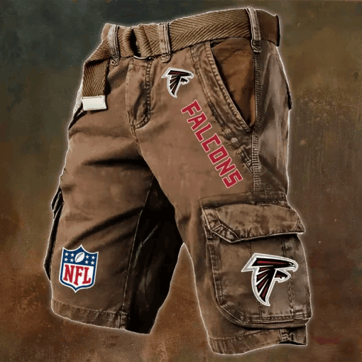 Atlanta Falcons Pocket Print Cargo Shorts (Belt Not Included) S9MCS002