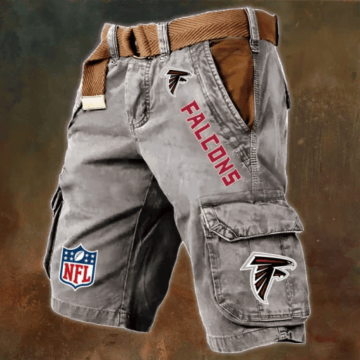 Atlanta Falcons Pocket Print Cargo Shorts (Belt Not Included) S9MCS002