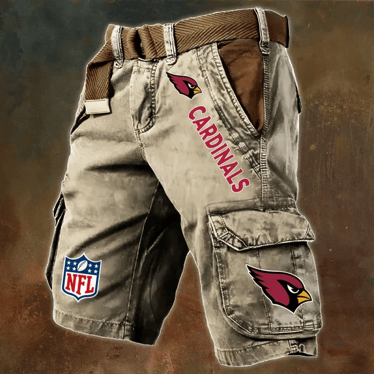 Arizona Cardinals Pocket Print Cargo Shorts (Belt Not Included) S9MCS001