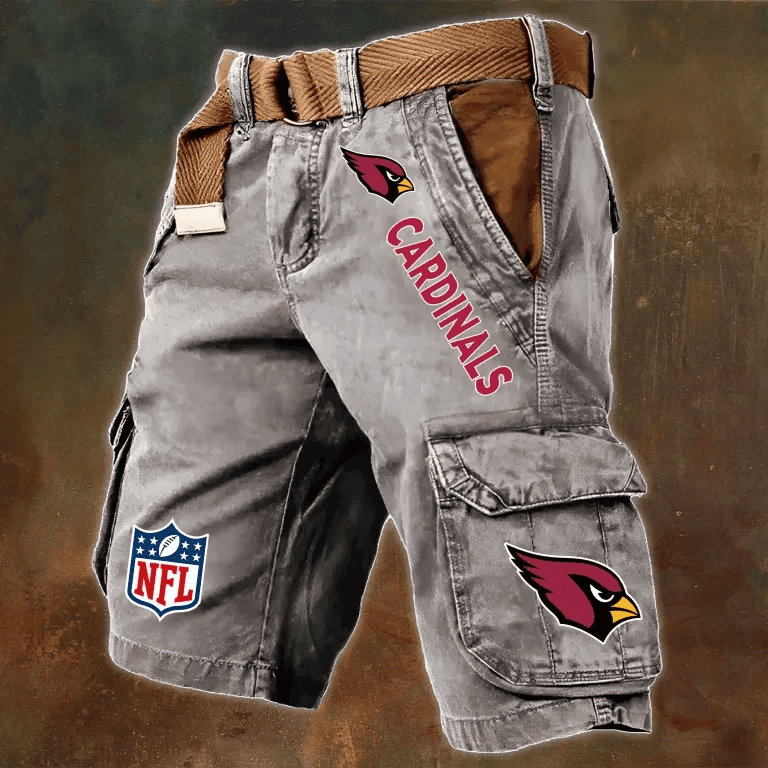 Arizona Cardinals Pocket Print Cargo Shorts (Belt Not Included) S9MCS001