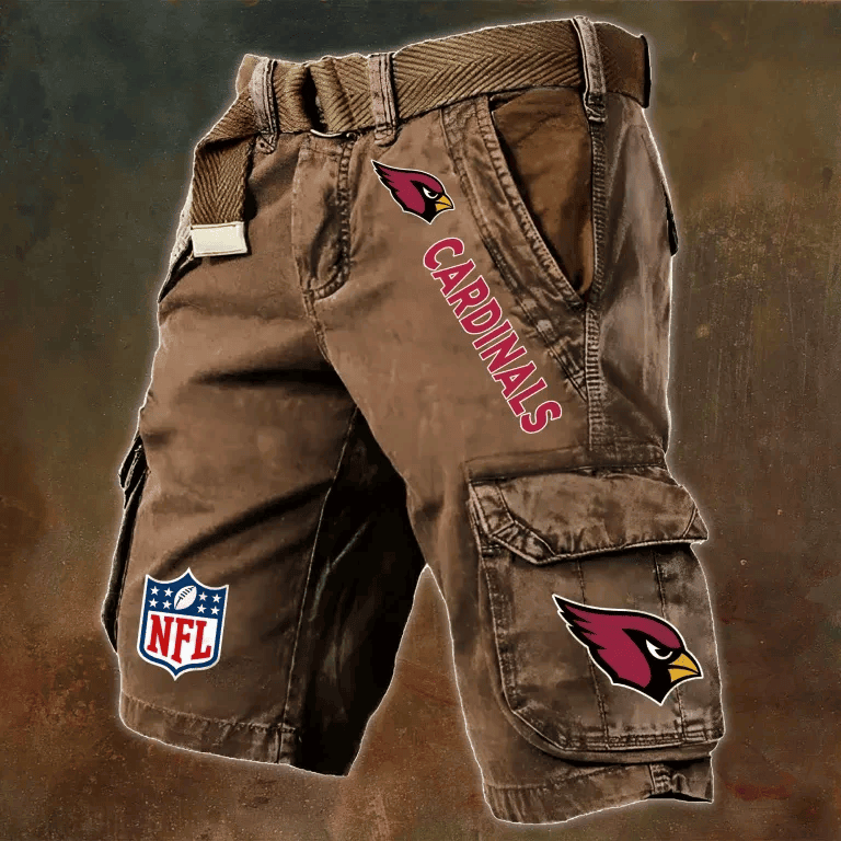 Arizona Cardinals Pocket Print Cargo Shorts (Belt Not Included) S9MCS001
