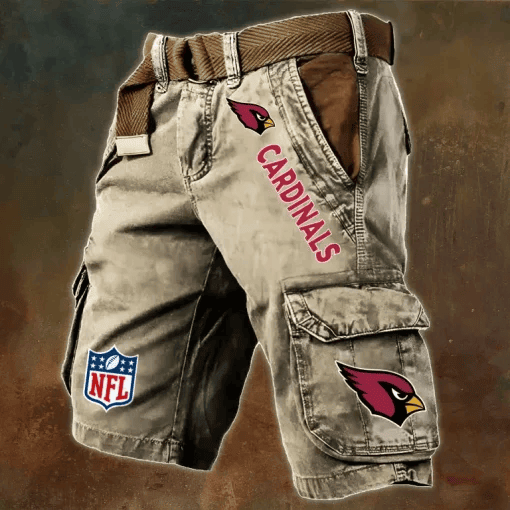 Arizona Cardinals Pocket Print Cargo Shorts (Belt Not Included) S9MCS001