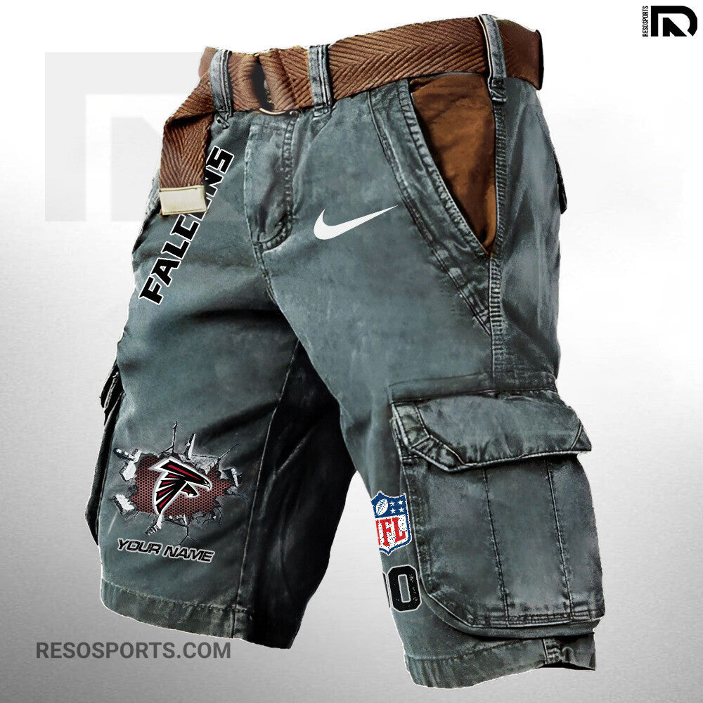 Atlanta Falcons Pocket Print Cargo Shorts (Belt Not Included) S9MCS099