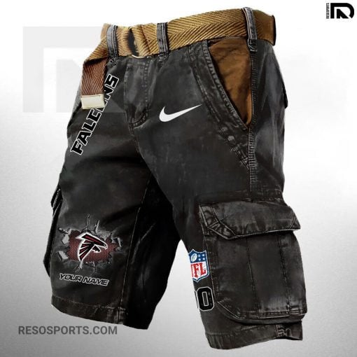 Atlanta Falcons Pocket Print Cargo Shorts (Belt Not Included) S9MCS099