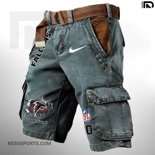 Atlanta Falcons Pocket Print Cargo Shorts (Belt Not Included) S9MCS099