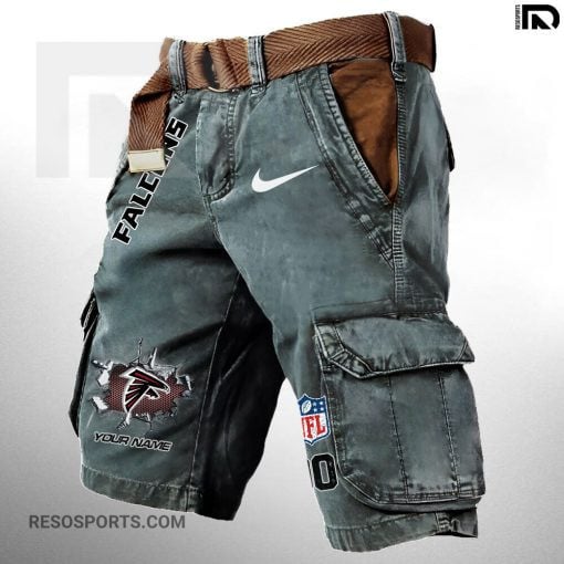 Atlanta Falcons Pocket Print Cargo Shorts (Belt Not Included) S9MCS099