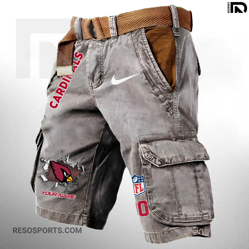 Arizona Cardinals Pocket Print Cargo Shorts (Belt Not Included) S9MCS098