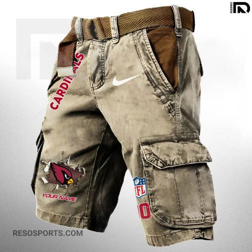 Arizona Cardinals Pocket Print Cargo Shorts (Belt Not Included) S9MCS098