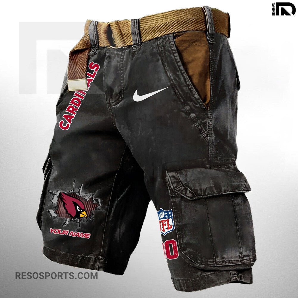 Arizona Cardinals Pocket Print Cargo Shorts (Belt Not Included) S9MCS098