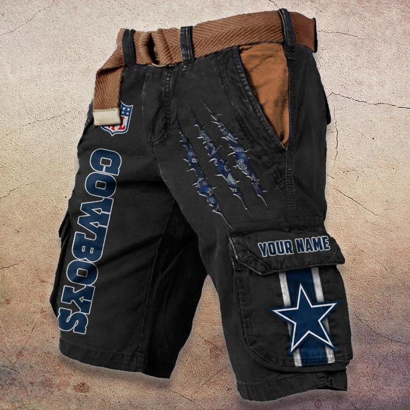 Dallas Cowboys Pocket Print Cargo Shorts (Belt Not Included) S9MCS074