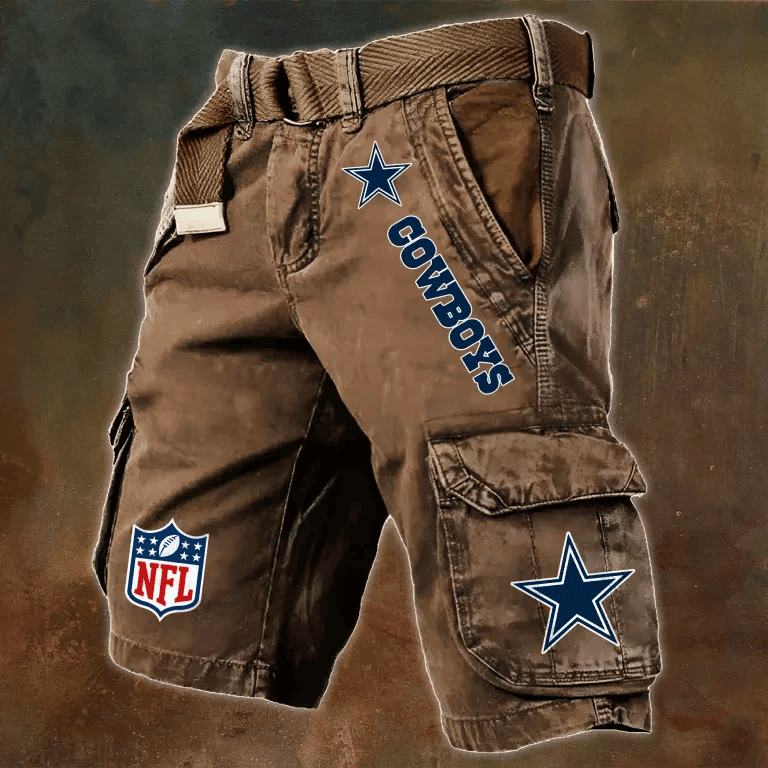 Dallas Cowboys Pocket Print Cargo Shorts (Belt Not Included) S9MCS064