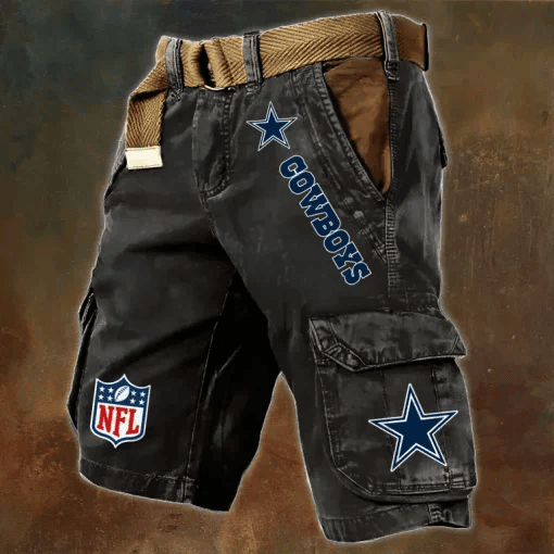 Dallas Cowboys Pocket Print Cargo Shorts (Belt Not Included) S9MCS064