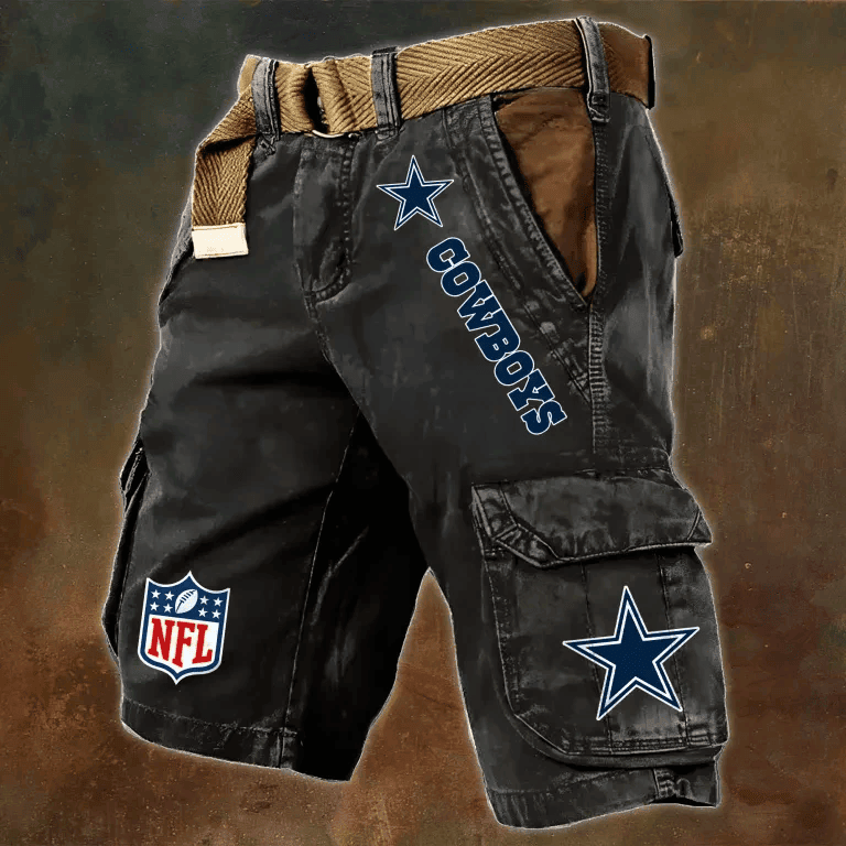 Dallas Cowboys Pocket Print Cargo Shorts (Belt Not Included) S9MCS064
