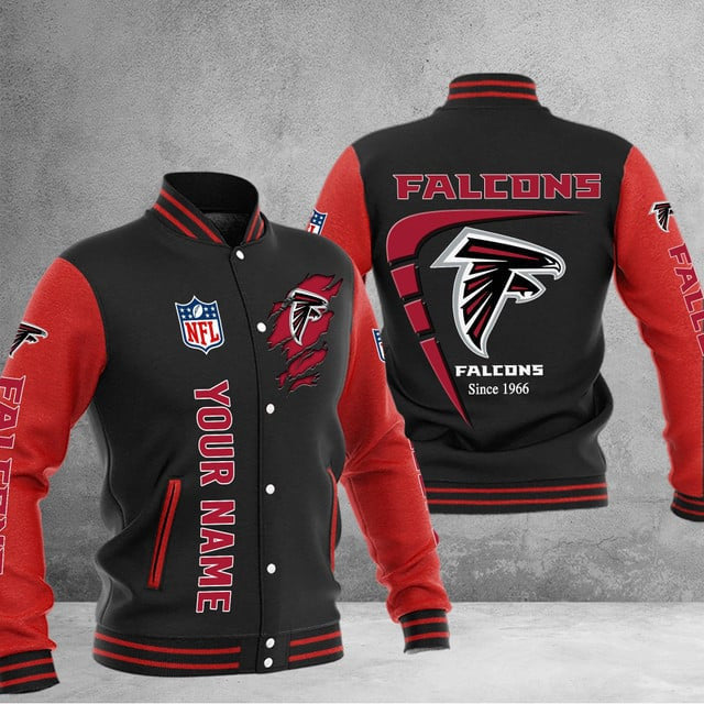 Atlanta Falcons Custom Multicolors Button Jacket CJ58