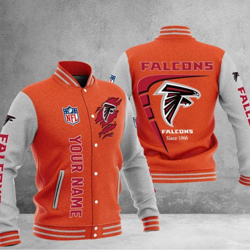 Atlanta Falcons Custom Multicolors Button Jacket CJ58