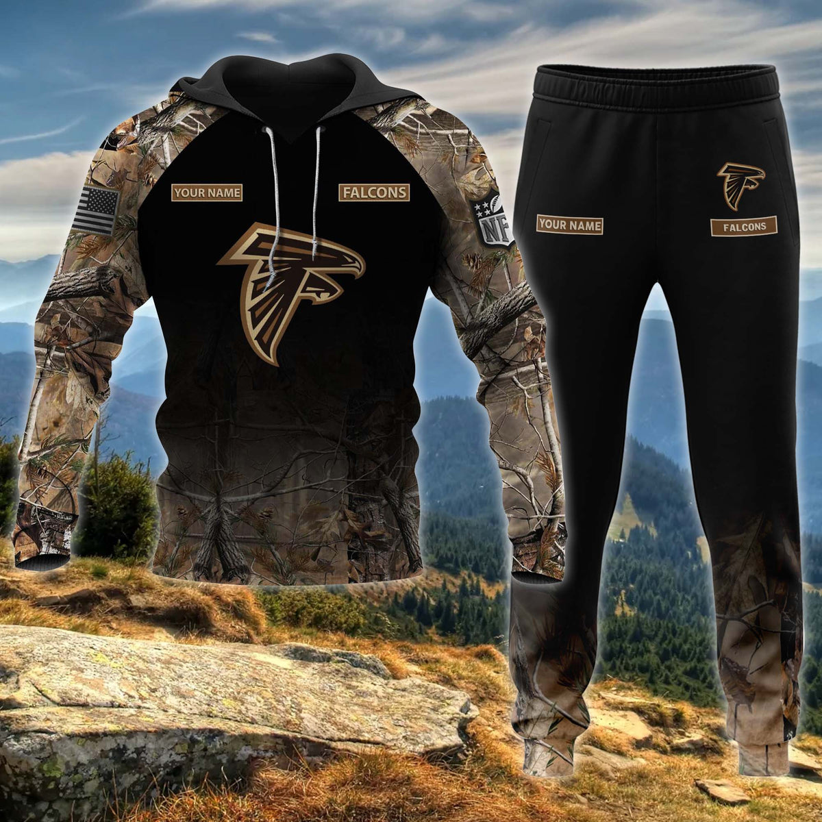 Atlanta Falcons All Over Printed T-shirt Sweatshirt Hoodie Joggers AZHD002