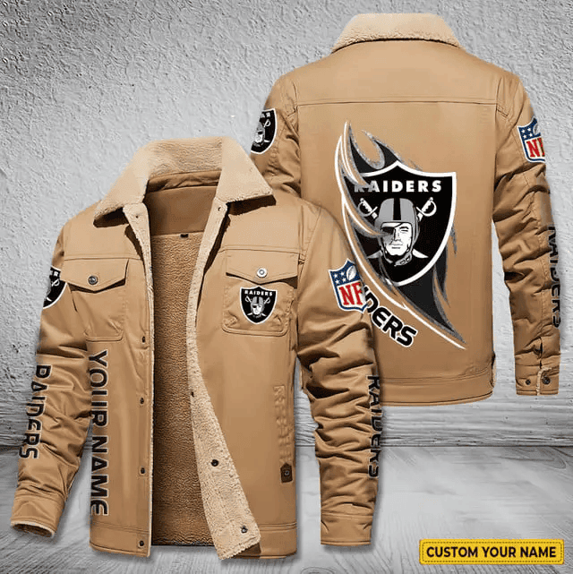 Las Vegas Raiders Personalized Men's Winter Cargo Jacket Fur Collar Fleece S9WCJ017