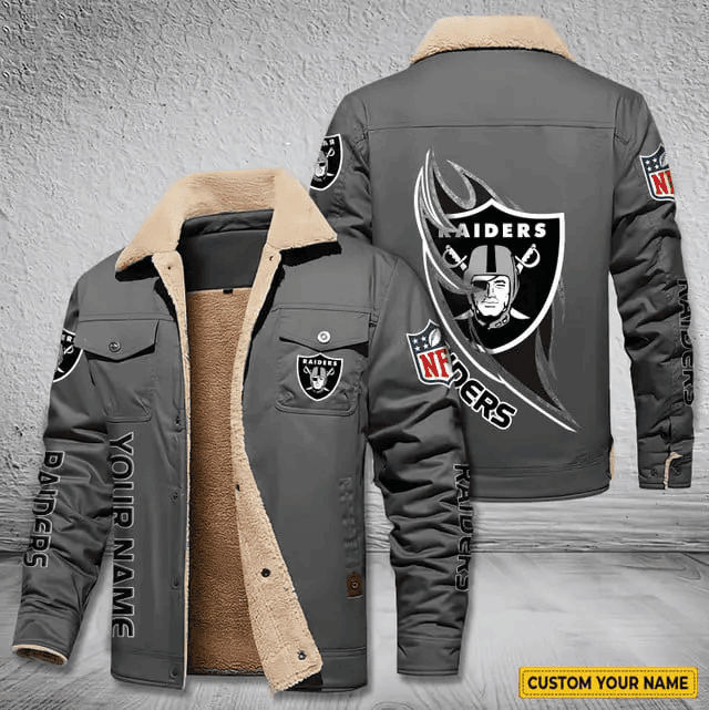 Las Vegas Raiders Personalized Men's Winter Cargo Jacket Fur Collar Fleece S9WCJ017