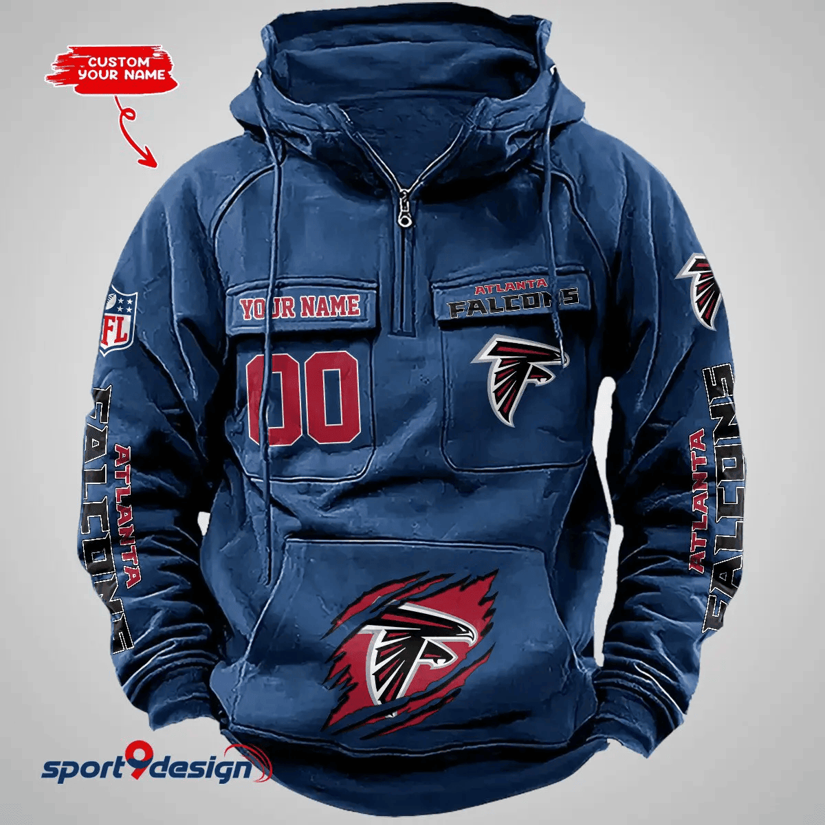 Atlanta Falcons Vintage Men Hoodie AZVMHD151