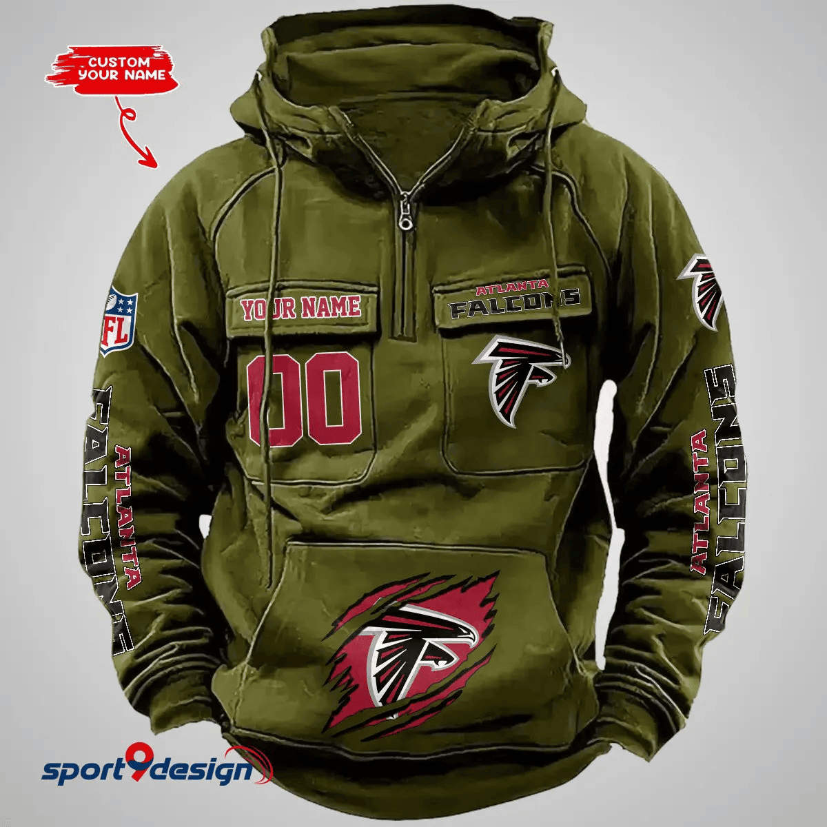 Atlanta Falcons Vintage Men Hoodie AZVMHD151