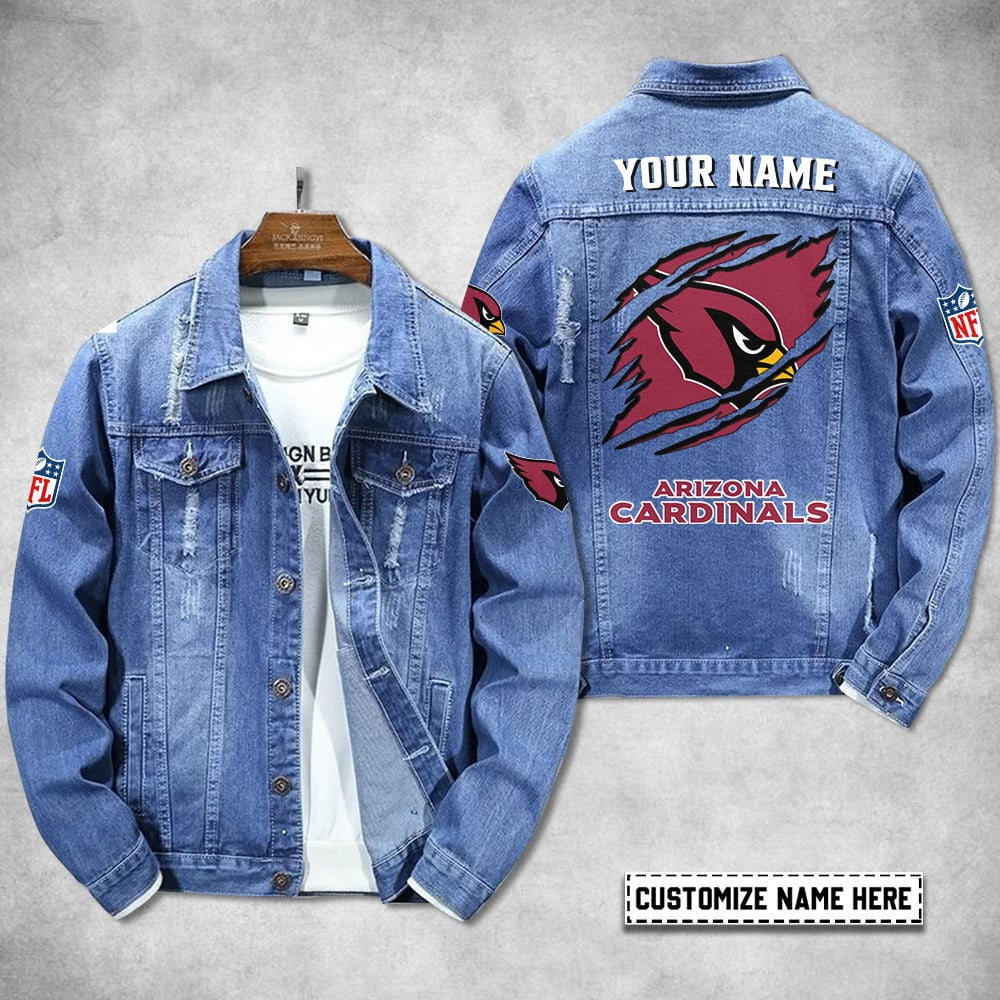 Arizona Cardinals Personalized Premium Denim Jacket S9DJ040