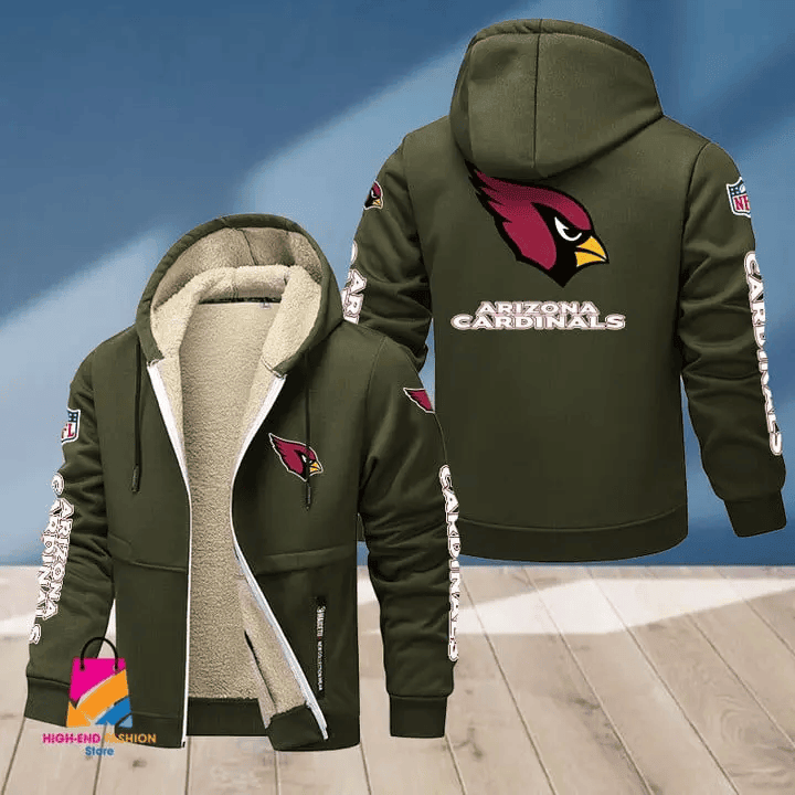 Arizona Cardinals Multicolor Premium Thick Zip-Up Hoodie ANZTZH001