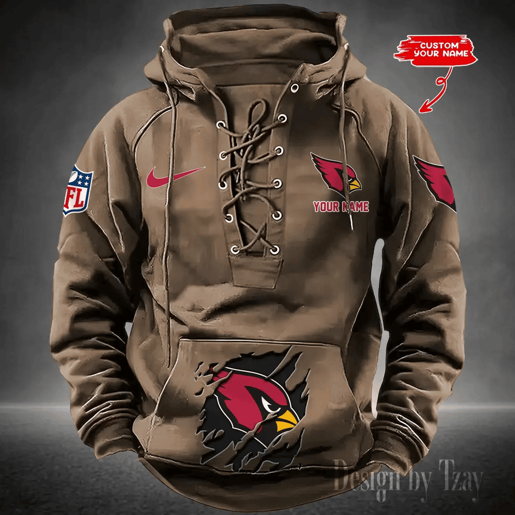 SPTS9HLUH001-Arizona Cardinals Men's Hooded Lace-up Hoodie