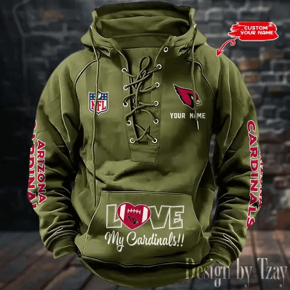 Arizona Cardinals Men's Hooded Lace-up Hoodie S9HLUH129