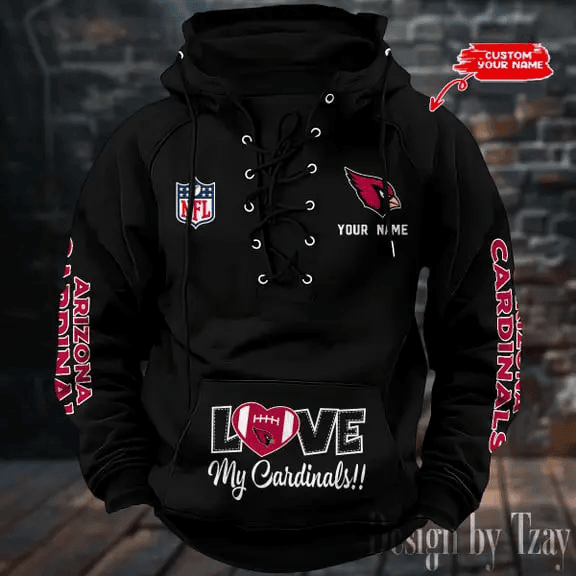 Arizona Cardinals Men's Hooded Lace-up Hoodie S9HLUH129