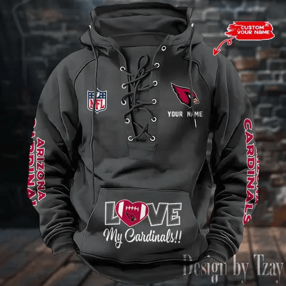 Arizona Cardinals Men's Hooded Lace-up Hoodie S9HLUH129