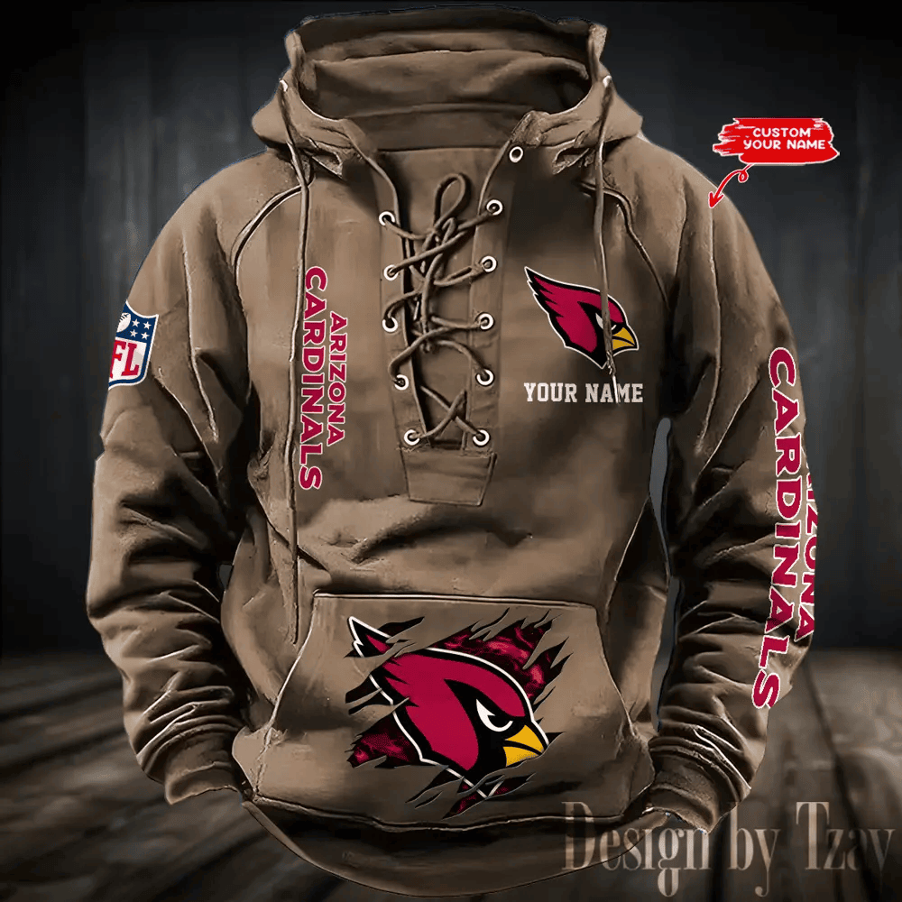 SPTS9HLUH097-Arizona Cardinals Men's Hooded Lace-up Hoodie