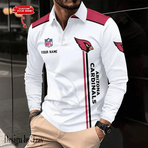 Arizona Cardinals Long Sleeve Polo Shirt DV7 SPTLSPS023