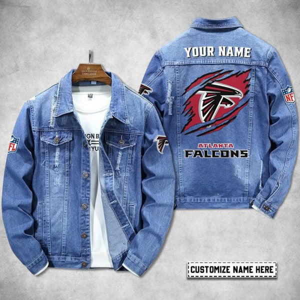 Atlanta Falcons Personalized Premium Denim Jacket S9DJ041