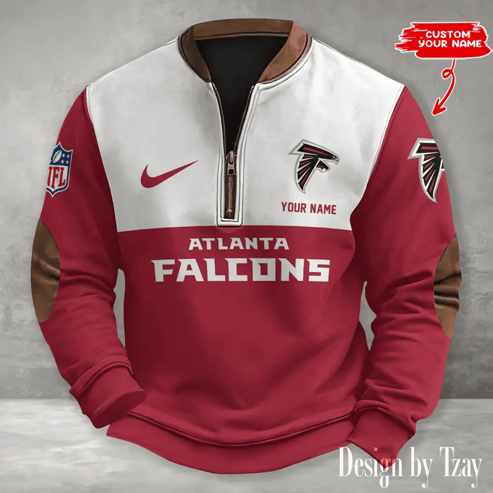 S9MPZNS111-Atlanta Falcons Premium Personalized Game-Day Quarter-Zip