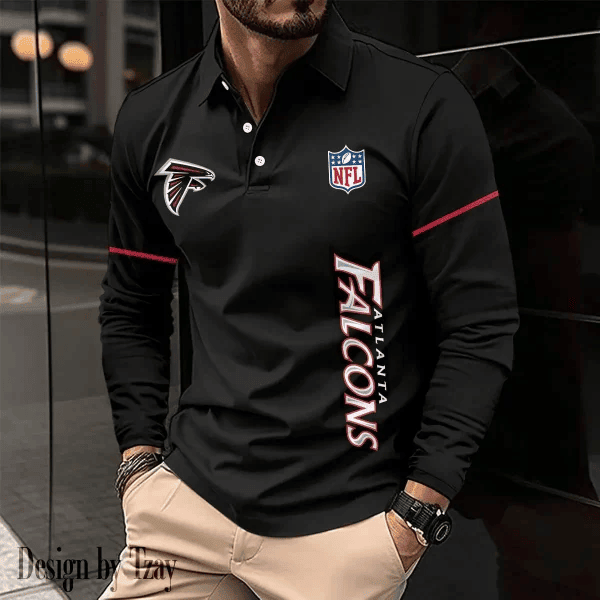 Atlanta Falcons Long Sleeve Polo Shirt DV7 SPTLSPS013