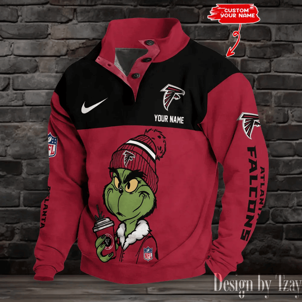Atlanta Falcons Premium Stand-Collar Game-Day Pullover - Engineered Warmth & Personalized Name S9DBSCH700