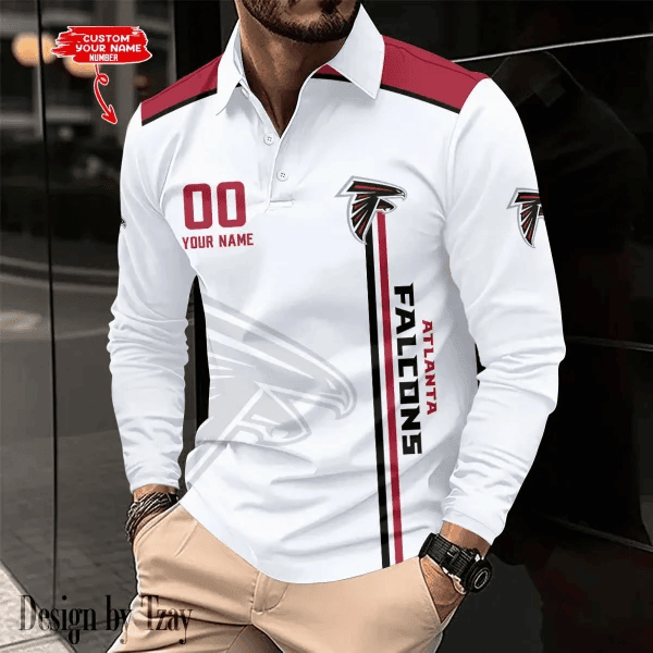 Atlanta Falcons Long Sleeve Polo Shirt DV7 SPTLSPS024