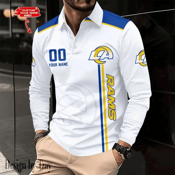 Los Angeles Rams Long Sleeve Polo Shirt DV7 SPTLSPS041