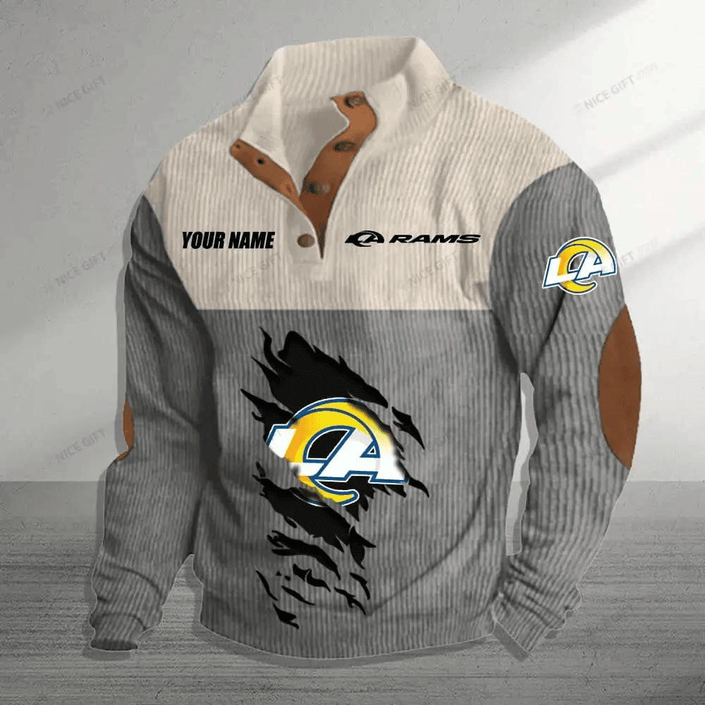 NFL Los Angeles Rams Color Block Stand Collar Sweatshirt CBSCS-K4B1S8