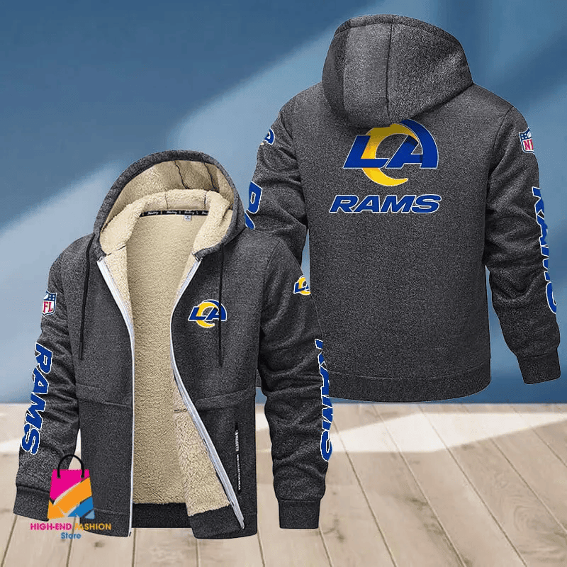 Los Angeles Rams Multicolor Premium Thick Zip-Up Hoodie ANZTZH019