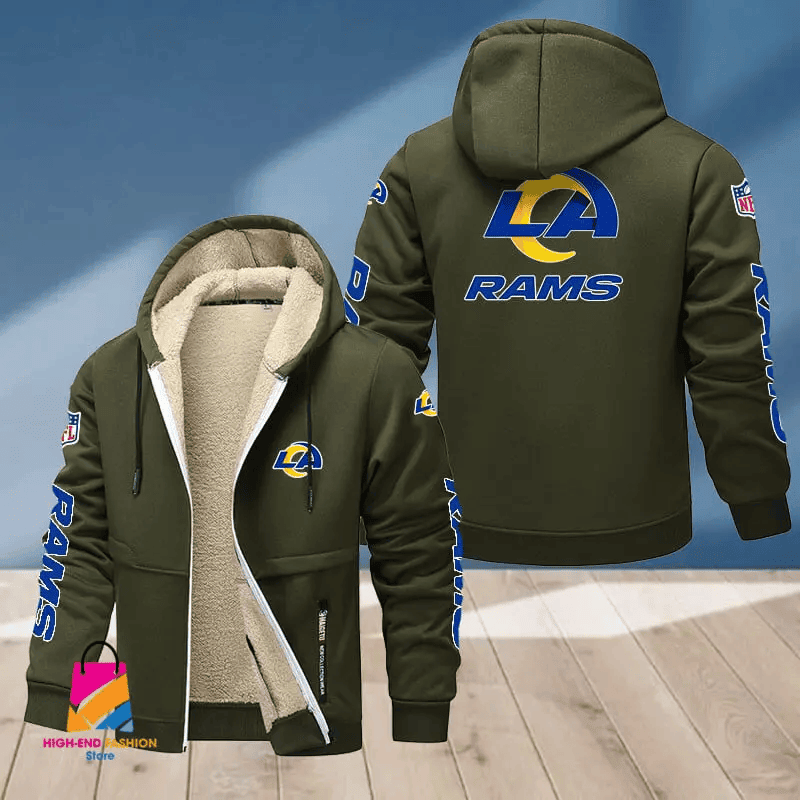 Los Angeles Rams Multicolor Premium Thick Zip-Up Hoodie ANZTZH019