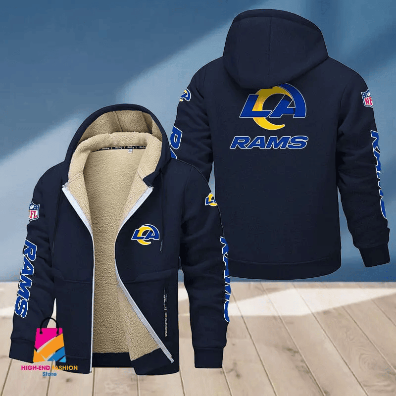 Los Angeles Rams Multicolor Premium Thick Zip-Up Hoodie ANZTZH019