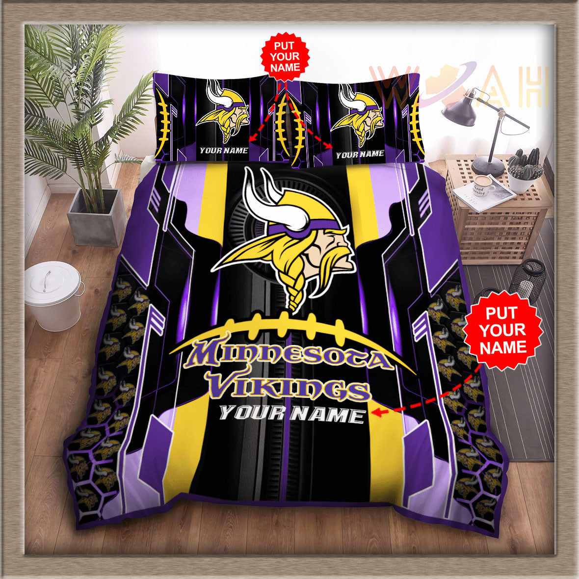 Minnesota Vikings Personalized Bedding Set BG40