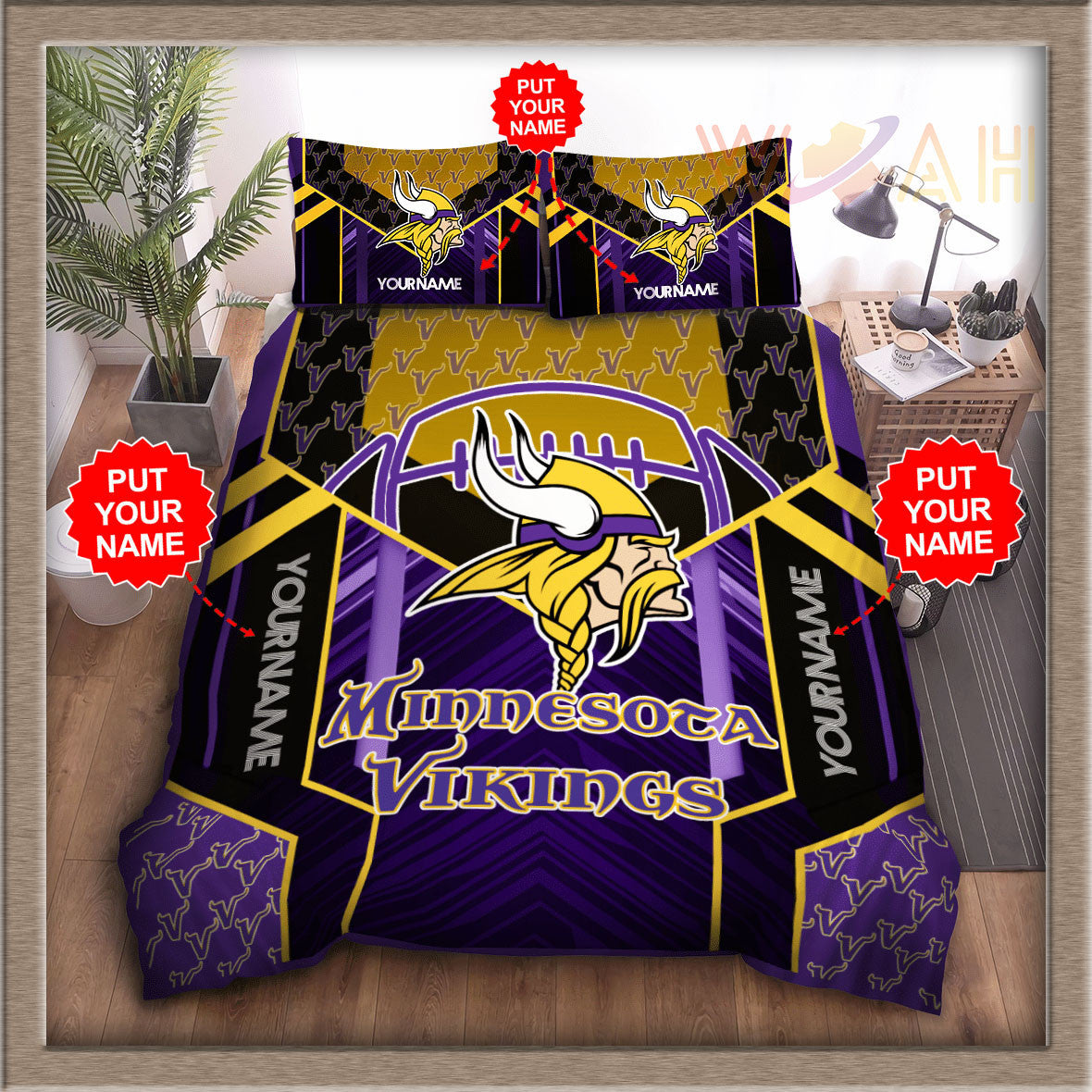 Minnesota Vikings Personalized Bedding Set BG39