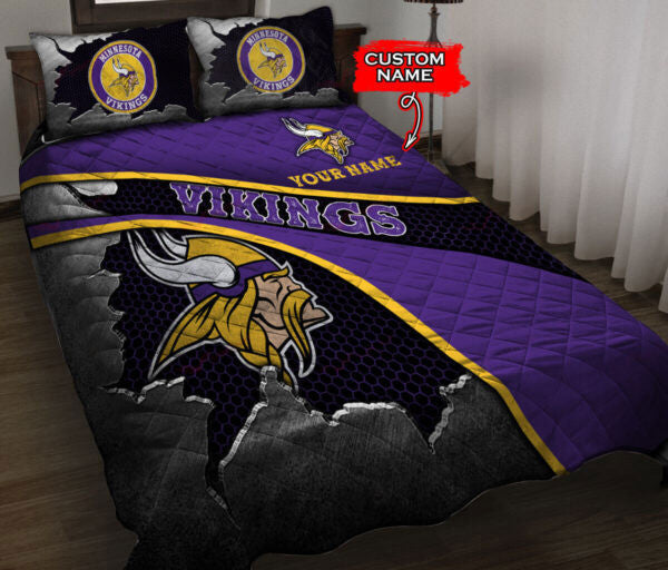 Minnesota Vikings Personalized Quilt Set BG135