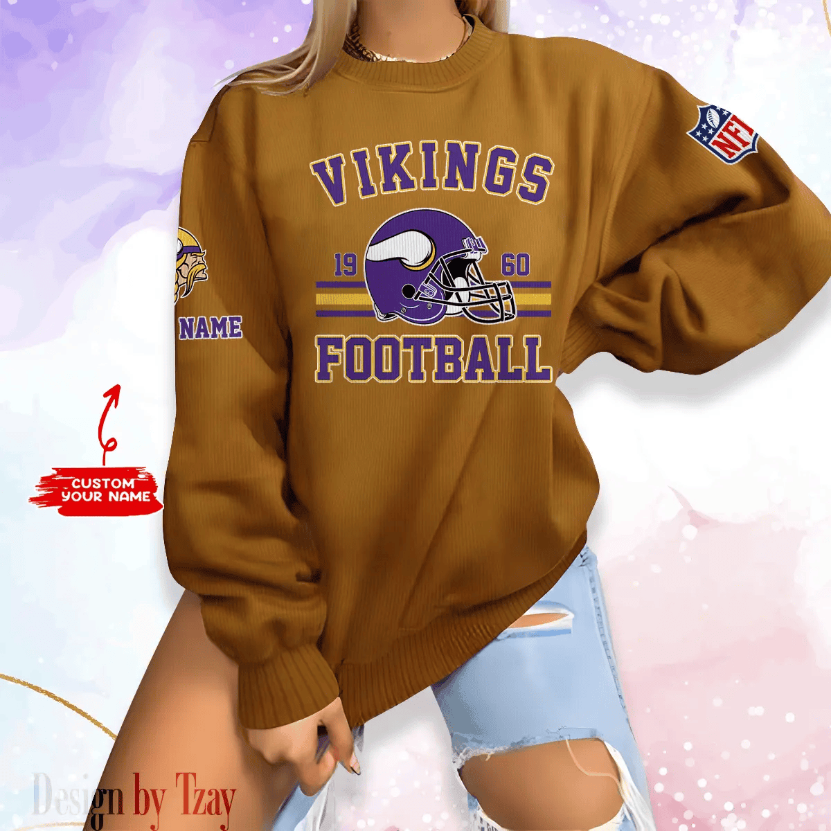 Minnesota Vikings Personalized Fashion Design New Woolen Sweater  BGSWT237